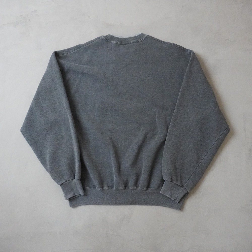 Vintage Jerzees High Cotton Sweatshirt Large Mens 90s Grey Blank V-Stitch USA - Picture 2 of 9